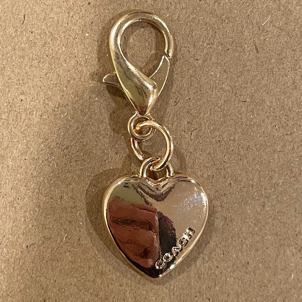 Coach Gold Heart Clip Charm with Lobster Clasp